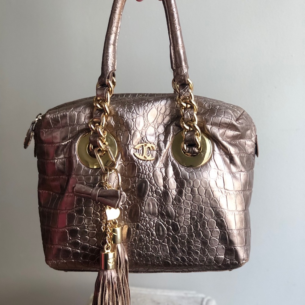 Roberto Cavalli Just cavalli metallic leather bag